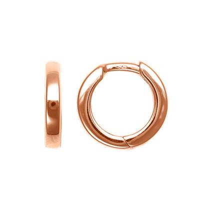 Boucles d'oreilles Huggies Rondes en Or Rose 750, Diamètre 12 mm - Buelling