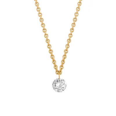 Collier chaîne, Or Jaune 750 & Diamant percé, Longueur 45 cm - Buelling