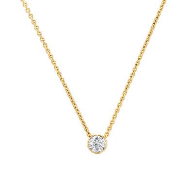 750 Yellow Gold Chain Necklace & Diamond, Length 42 cm - Buelling