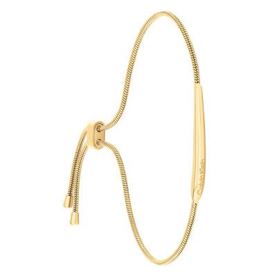 Gold-Plated Steel Bracelet Elongated Drops, Length 16 cm to 18.5 cm - 35000342 - Calvin Klein