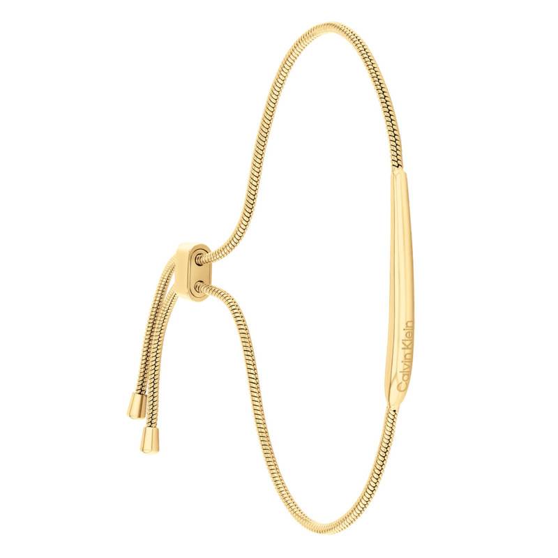 Gold-Plated Steel Bracelet Elongated Drops, Length 16 cm to 18.5 cm - 35000342 - Calvin Klein