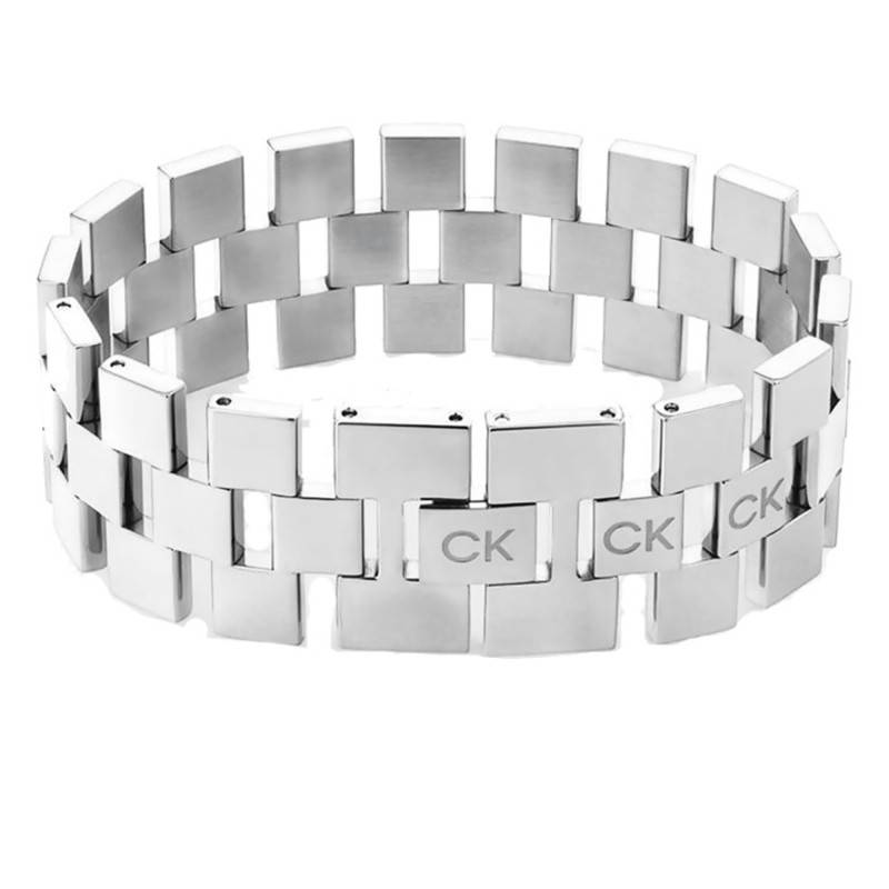 Steel Sculptural Bracelet, 24 cm Length, 2.80 cm Width - 35000243 - Calvin Klein