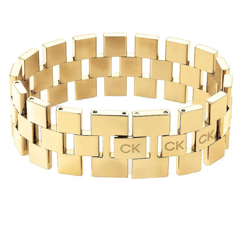 Gold-Plated Steel Geometric Bracelet, 24 cm Length - 35000244 - Calvin Klein