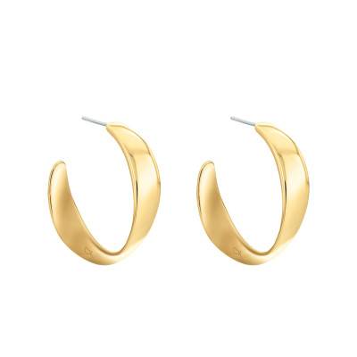 Gold-Tone Steel Ethereal Metals Hoop Earrings, Diameter 30 mm - 35000534 - Calvin Klein