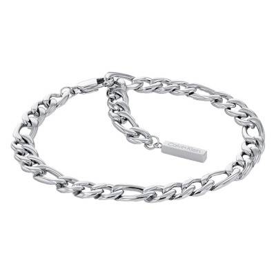 Grey Steel Chain Trio Bracelets, Length 17 cm to 18 cm - 35700003 - Calvin Klein