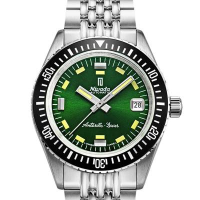 Montre Antarctic Diver Green Dial With Date 32053 - Nivada Grenchen