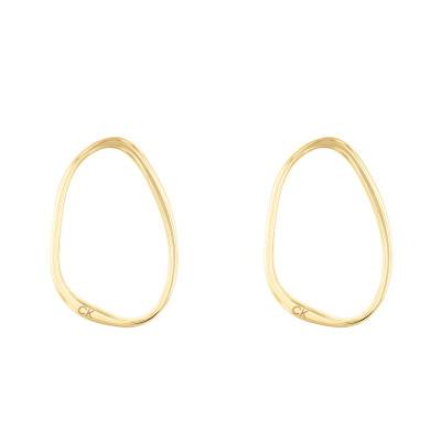 Gold-Plated Steel Elongated Drops Hoop Earrings - 35000451 - Calvin Klein