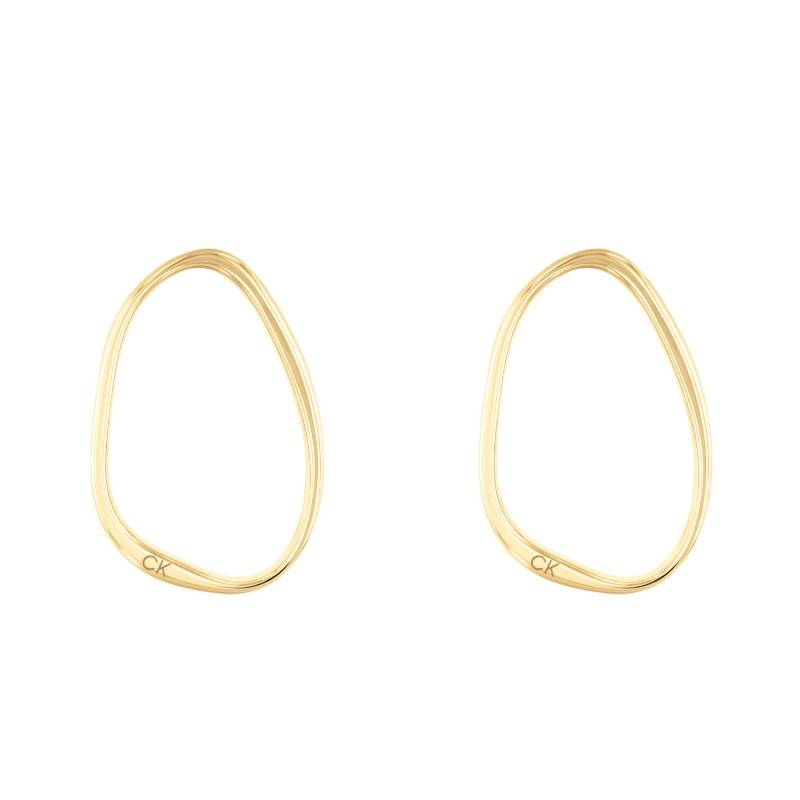 Gold-Plated Steel Elongated Drops Hoop Earrings - 35000451 - Calvin Klein
