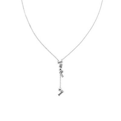 Steel and Crystal Sculptural Necklace, 40 to 45 cm Length - 35000231 - Calvin Klein