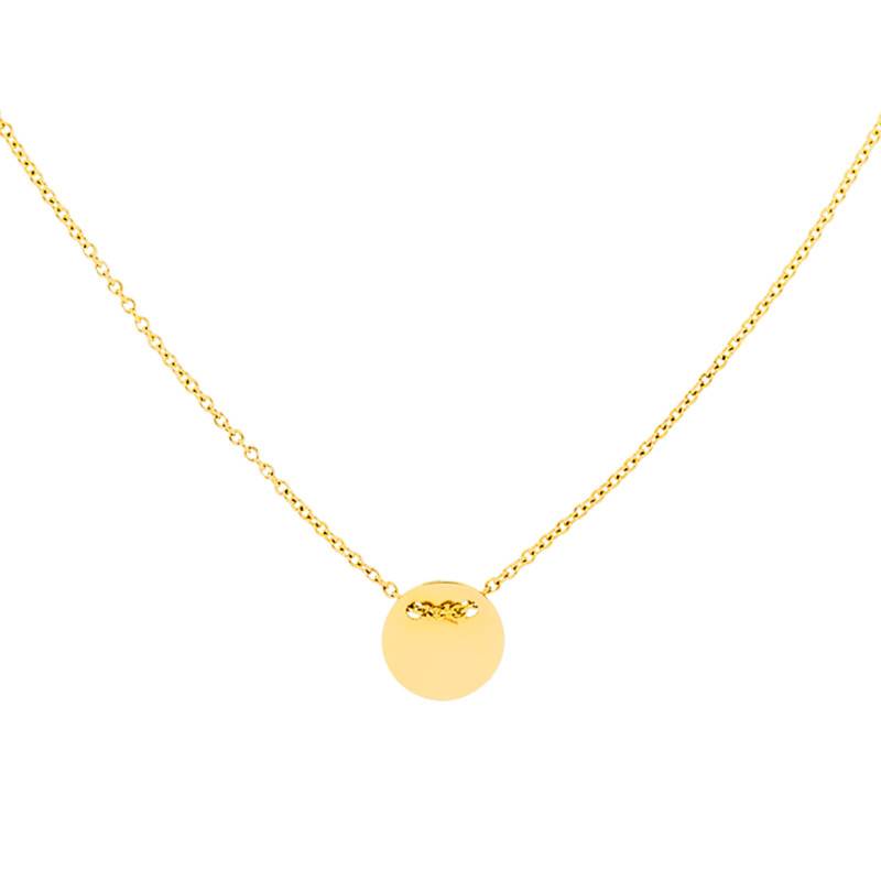 750/1000 Yellow Gold Medal Necklace, Length 43 cm - Caterina B
