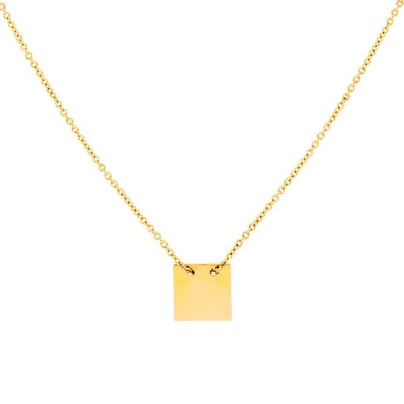 750/1000 Yellow Gold Square Necklace, Length 45 cm - Caterina B