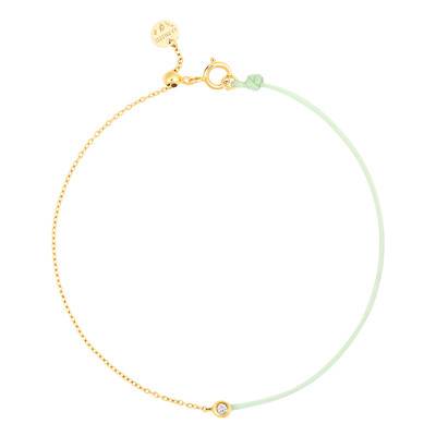 Bracelet or jaune Acquatiqua cordon (choix couleur), Longueur 17,50 cm - Caterina B
