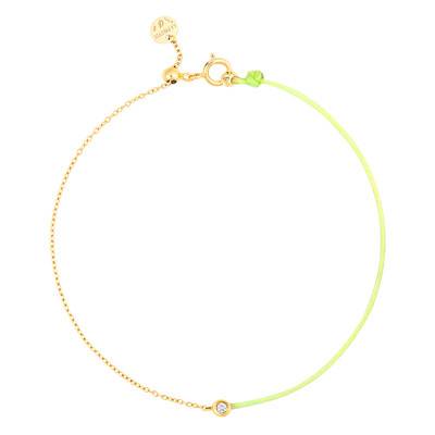 Bracelet or jaune Acquatiqua cordon (choix couleur), Longueur 17,50 cm - Caterina B