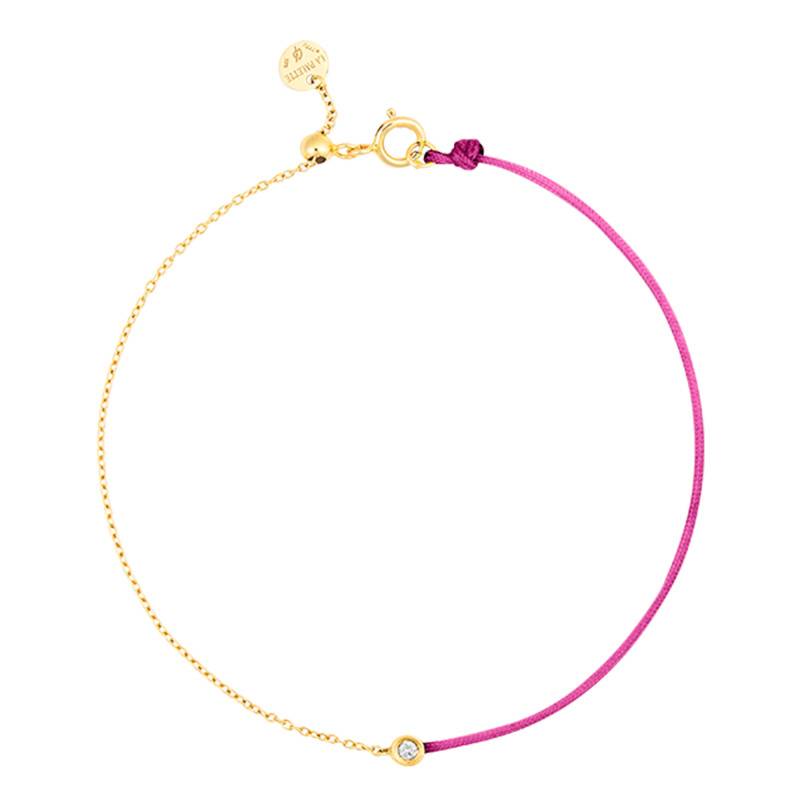 Yellow Gold Acquatiqua Cord Bracelet, Color Choice, 17.50 cm - Caterina B
