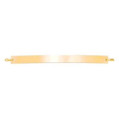 Classy 750/1000 Yellow Gold ID Bracelet, Length 18 cm, Width 0.55 mm - Caterina B
