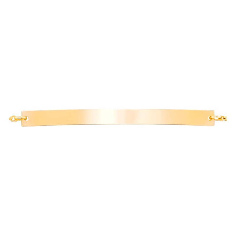 Classy 750/1000 Yellow Gold ID Bracelet, Length 18 cm, Width 0.55 mm - Caterina B