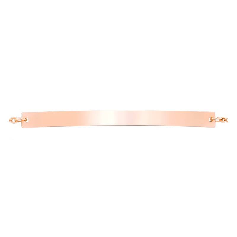750/1000 Rose Gold Classy ID Bracelet, Length 18,5 cm, Width 0,55 mm - Caterina B