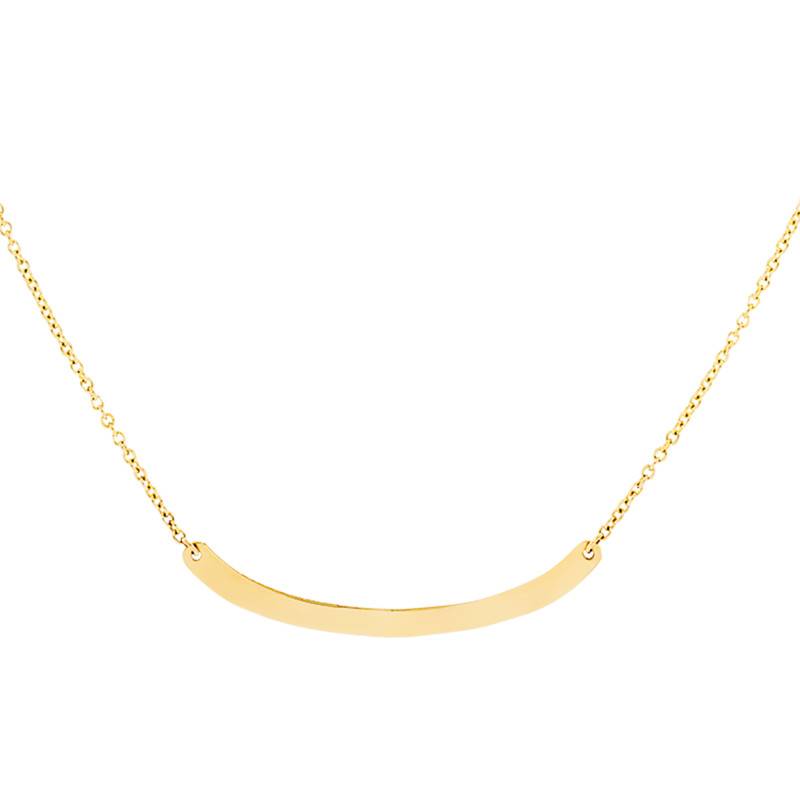 750 Yellow Gold Bib Necklace, Adjustable Length 45 cm - Caterina B