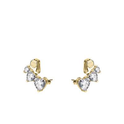 Boucles d'oreilles dorées Diamond Heart, coeurs blancs - J19AUV26 - Chiara Ferragni