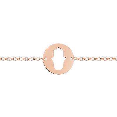 750 Rose Gold Hamsa Bracelet, Length 18.5 cm - Caterina B