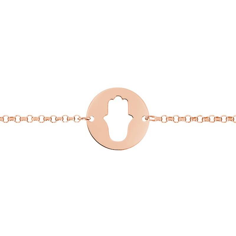 750 Rose Gold Hamsa Bracelet, Length 18.5 cm - Caterina B