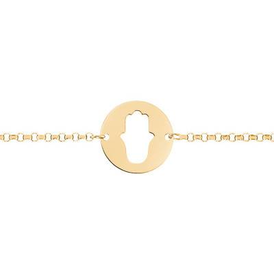 750 Yellow Gold Hand of Fatima Bracelet, Length 18,5 cm - Caterina B