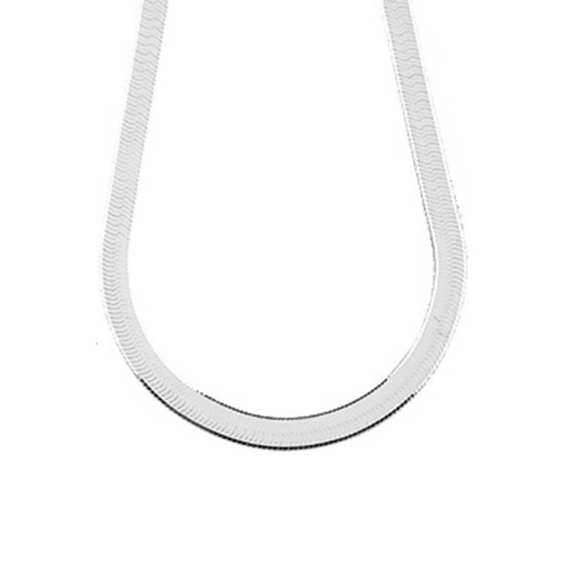 925 Silver Mirror Chain Necklace, Length 40 cm, Width 6.10 mm - Clio Blue