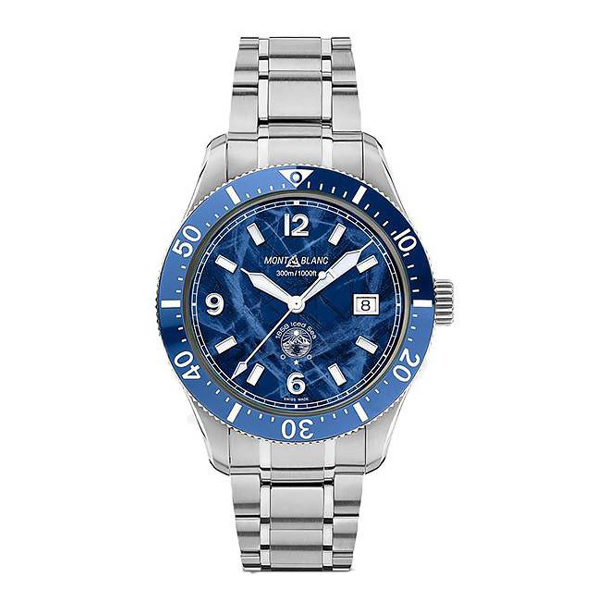 Montre Mécanique Montre Clio Blue Argent Massif Montre 1858 Iced