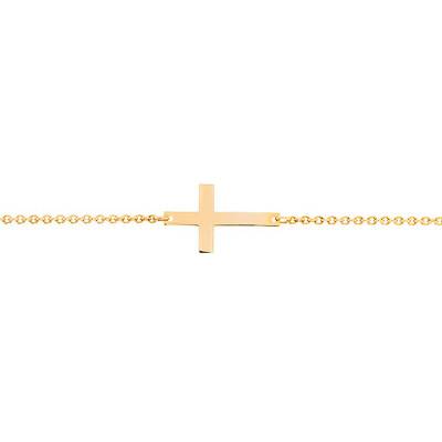 750 Yellow Gold Simple Cross Bracelet, Length 18,5 cm - Caterina B