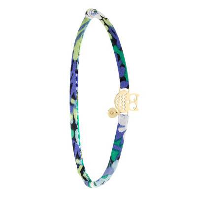 750 Yellow Gold Fabric Owl Bracelet, Length 19 cm - Caterina B