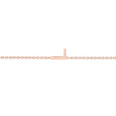 18K Rose Gold Initial Bracelet, 18.5 cm - Caterina B
