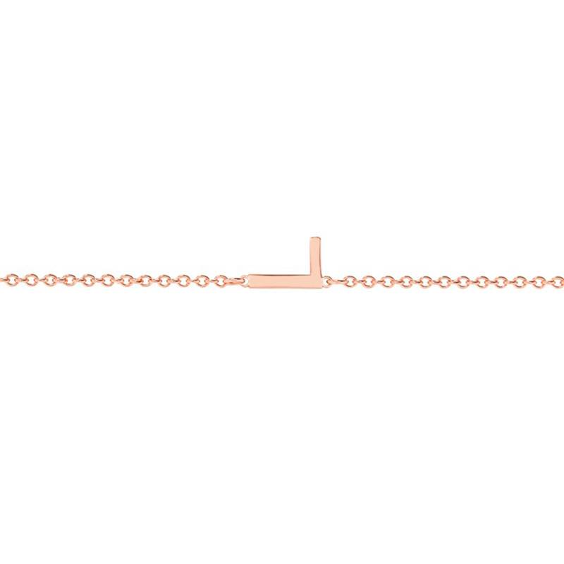 18K Rose Gold Initial Bracelet, 18.5 cm - Caterina B