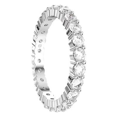 Rhodium-Plated Metal & White Crystals Matrix Vittore Ring - 5705604 - Swarovski