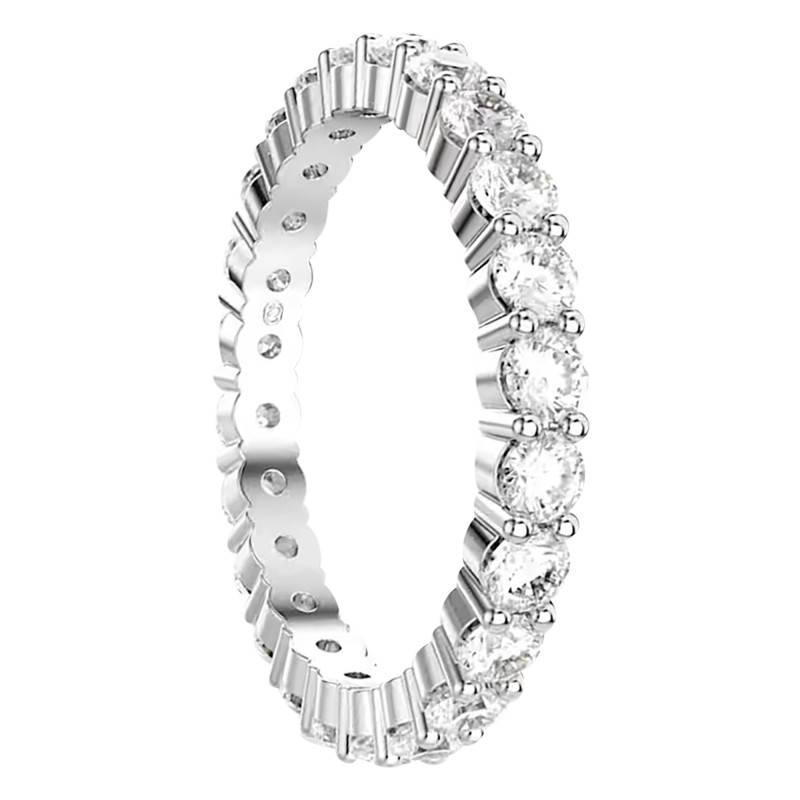 Rhodium-Plated Metal & White Crystals Matrix Vittore Ring - 5705604 - Swarovski