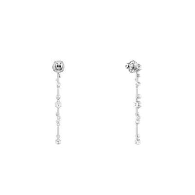 Constella Rhodium-Plated Metal Drop Earrings with White Crystals & Pearls - 5705614 - Swarovski