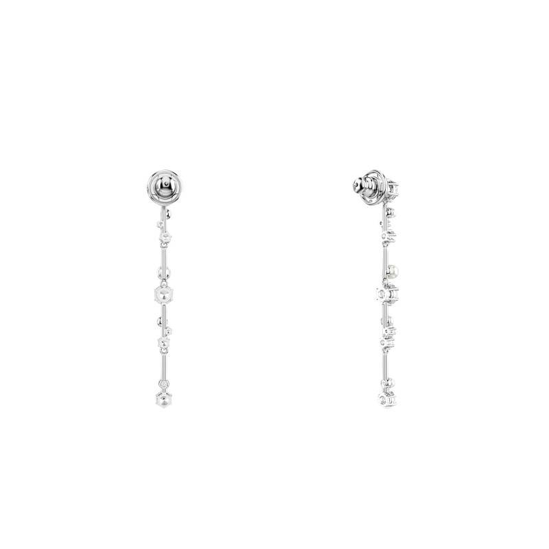 Constella Rhodium-Plated Metal Drop Earrings with White Crystals & Pearls - 5705614 - Swarovski