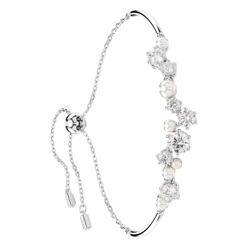 Constella Rhodium-Plated Metal Crystal & Pearl Bracelet, Adjustable Length 24 cm - 5705618 - Swarovski