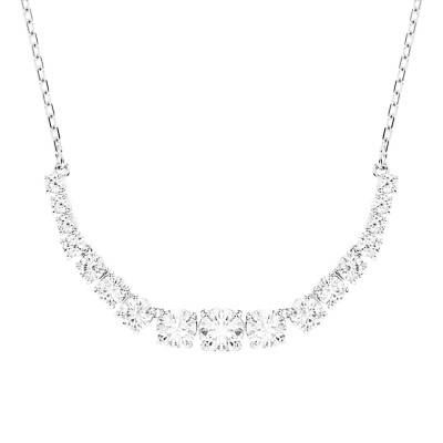 Matrix Rhodium-Plated Metal White Crystal Necklace, Length 42 cm to 49 cm - 5705396 - Swarovski
