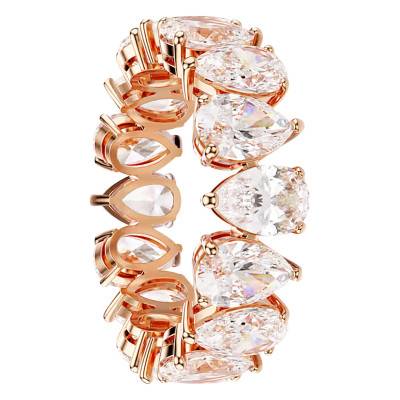 Bague Matrix Vittore Métal Doré Rose & Cristaux Blancs - 5690091 - Swarovski
