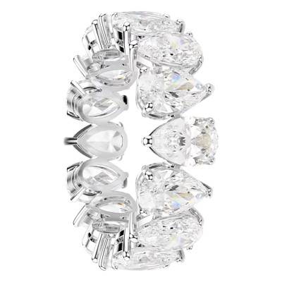Matrix Vittore Ring in Rhodium-Plated Metal & White Crystals - 5689468 - Swarovski
