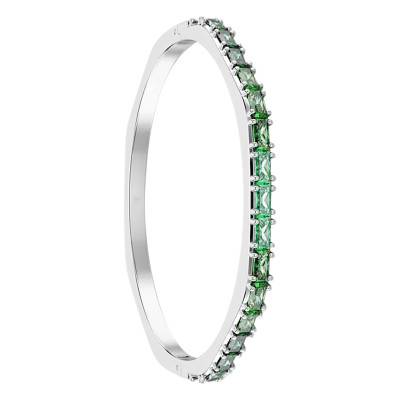 Bracelet Jonc Matrix Métal Rhodié & Cristaux Verts, Longueurs 16 cm à 18,50 cm - 5708110 - Swarovski