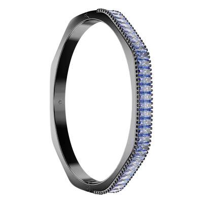 Bracelet Jonc Matrix Métal Ruthenié & Cristaux Bleus, Longueurs 16 cm à 18,50 cm - 5721176 - Swarovski