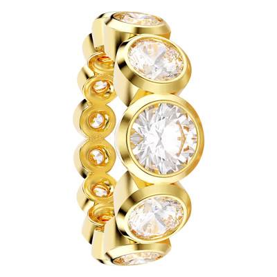 Imber Gold-Tone Metal & White Crystals Ring - 5705476 - Swarovski