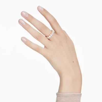 Gold-Tone Metal & White Crystals Matrix Ring - 5707188 - Swarovski
