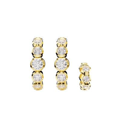Set Boucles d'oreilles Manchettes Imber Métal Doré & Cristaux Blancs - 5711482 - Swarovski