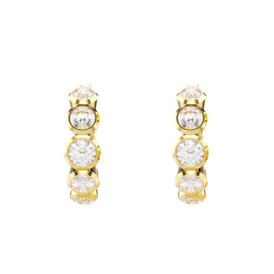 Imber Gold-Tone Metal & White Crystals Hoop Earrings, Diameter 24 mm - 5711483 - Swarovski