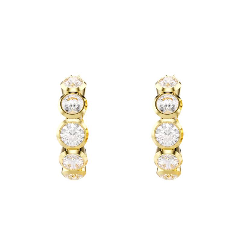 Imber Gold-Tone Metal & White Crystals Hoop Earrings, Diameter 24 mm - 5711483 - Swarovski