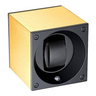 Masterbox Aluminum Yellow Gold Rotating Watch Winder - SwissKubik