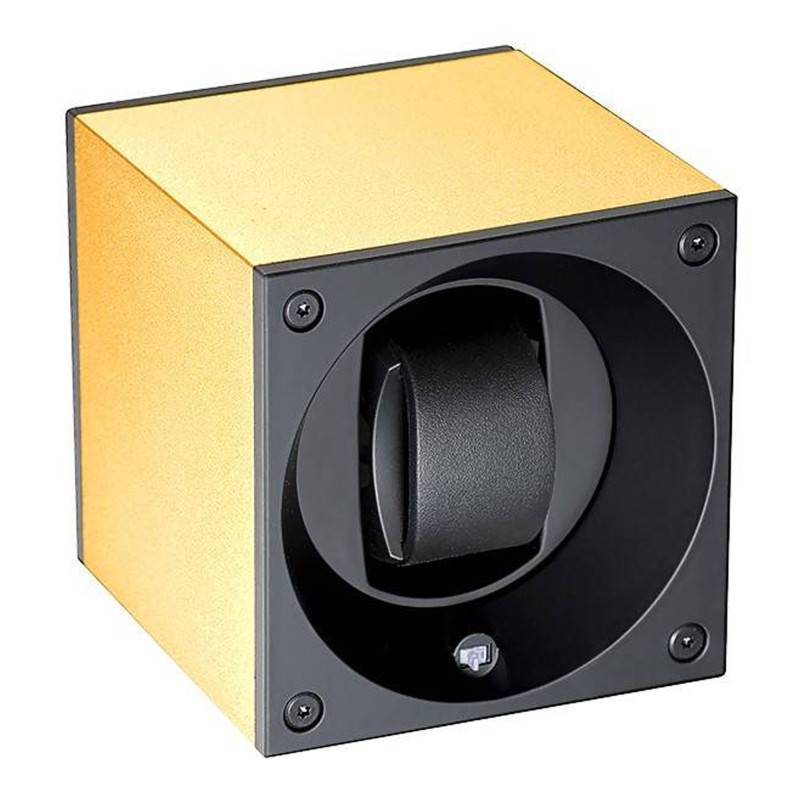 Masterbox Aluminum Yellow Gold Rotating Watch Winder - SwissKubik