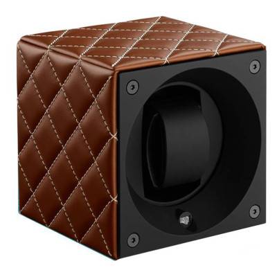 Ecrin Rotatif Masterbox Couture Cognac / Surpiqures Blanches - Swiss Kubik